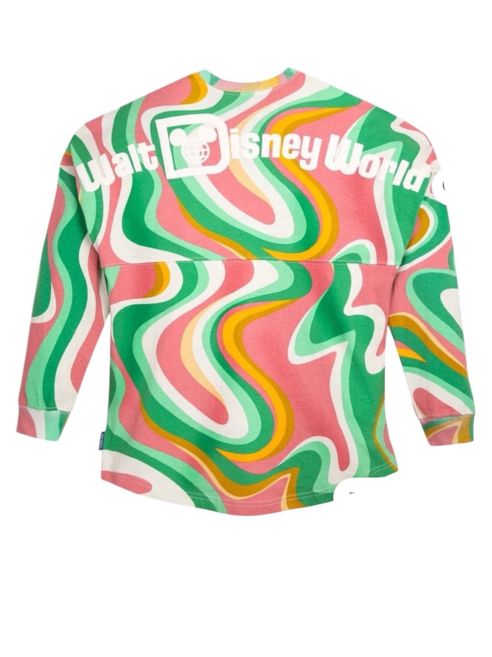 NWT Disney Pink Green Spirit Jersey Swirl Long Sleeve Top SZ 2X